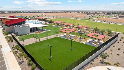 overview of entire community center with large grass area