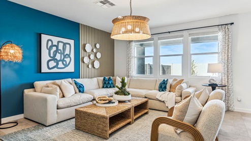 Living room space large enough for an L shaped sectional