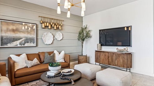 Living room space large enough for an L shaped sectional