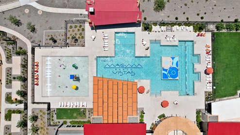 Overview of the olympic sized community pool