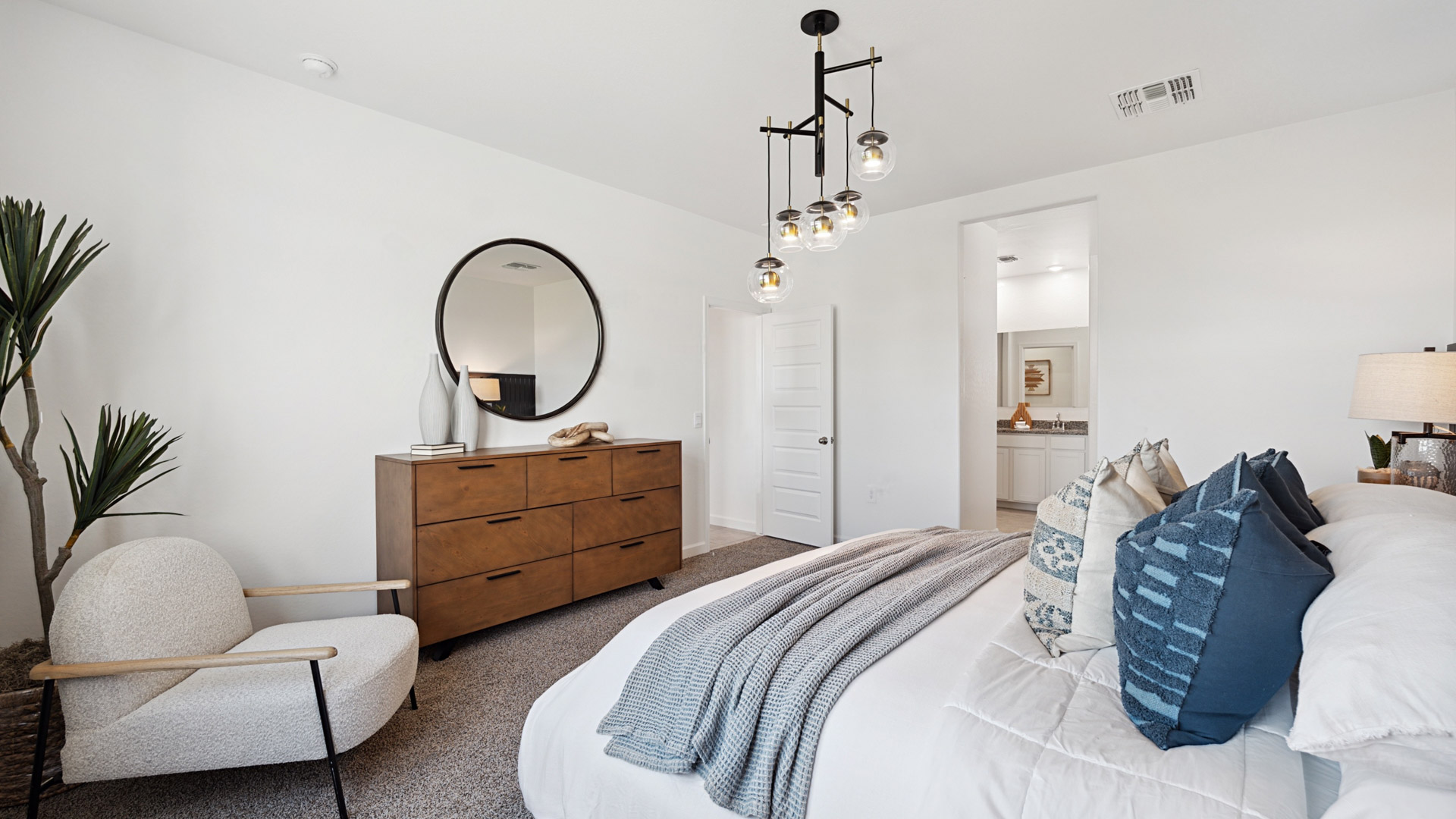 primary suite with walk in closet