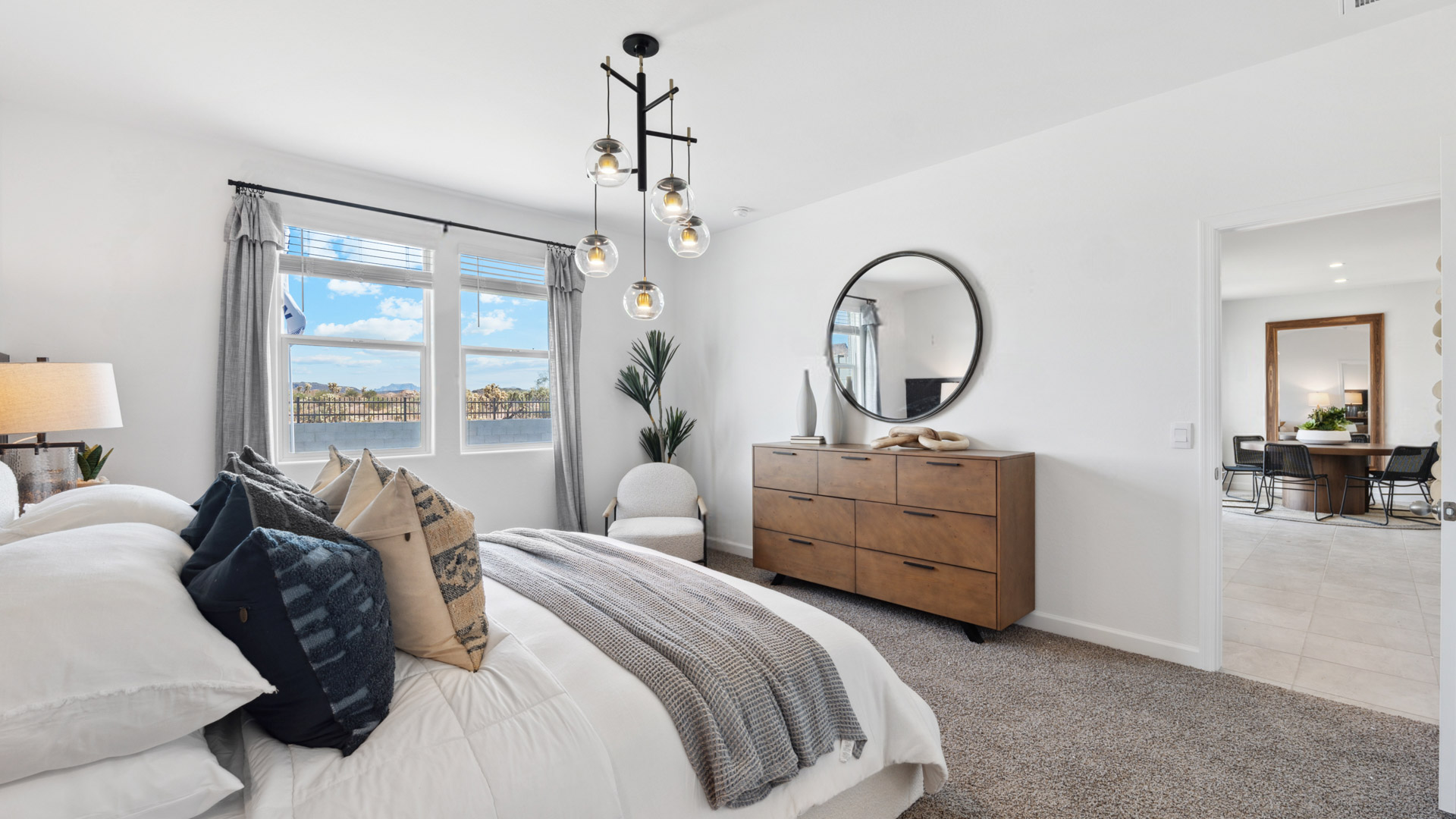 primary suite with walk in closet