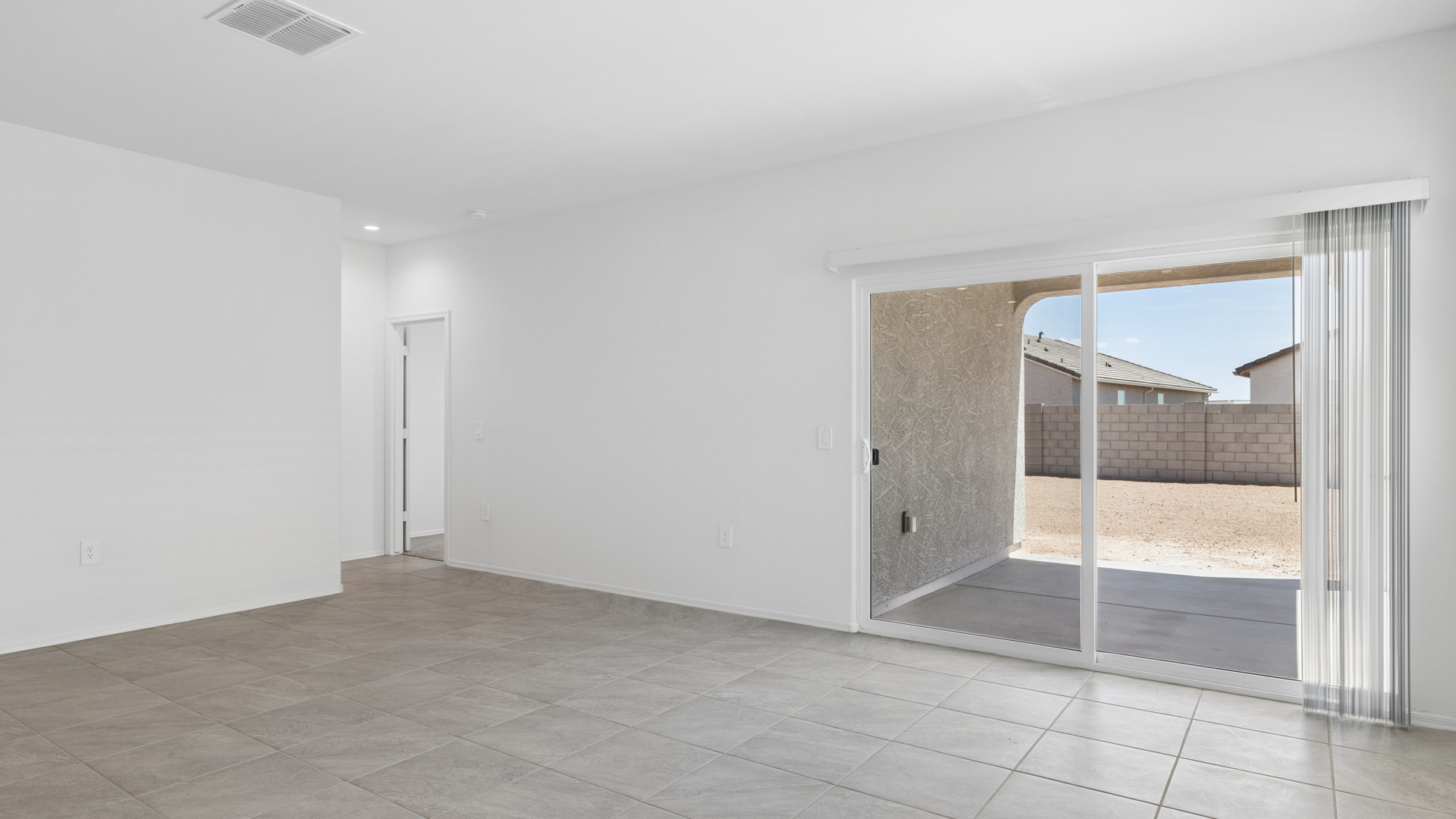 open concept living and dining area