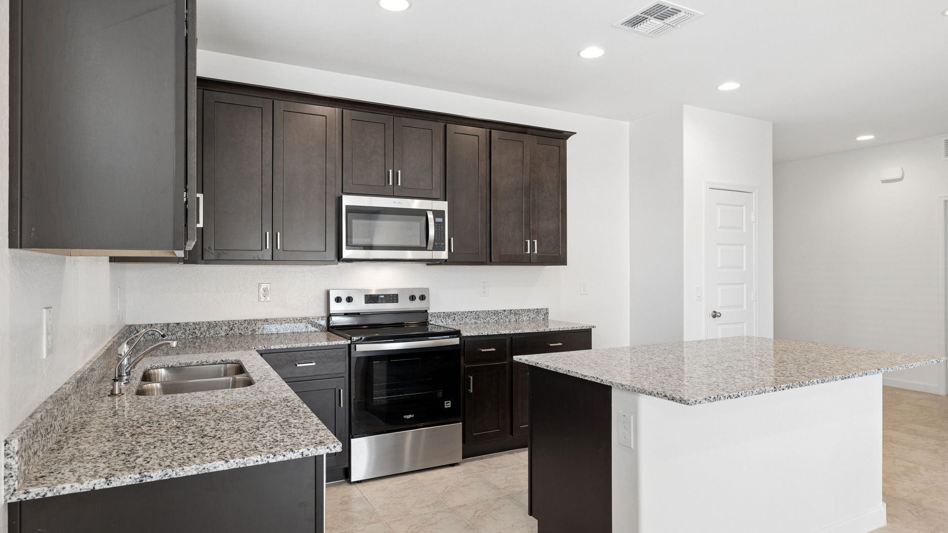 spacious kitchen with large island