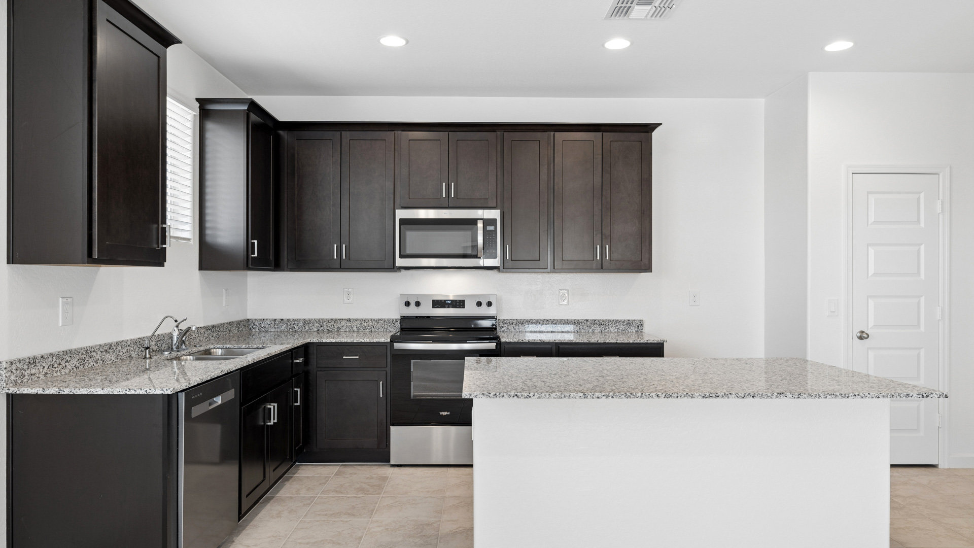 spacious kitchen with large island
