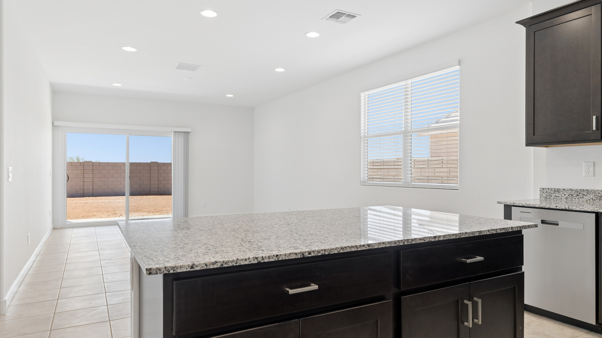 spacious kitchen with large island