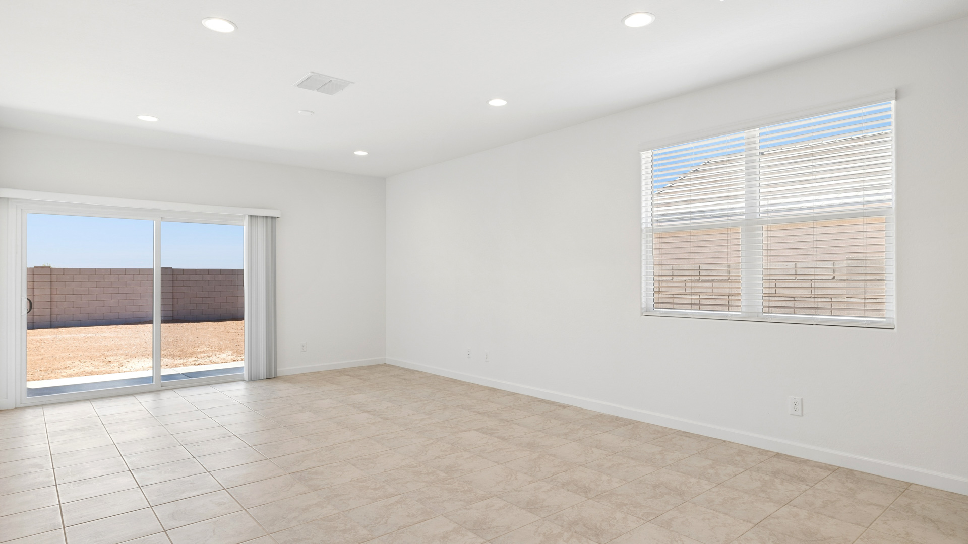 open concept living and dining area