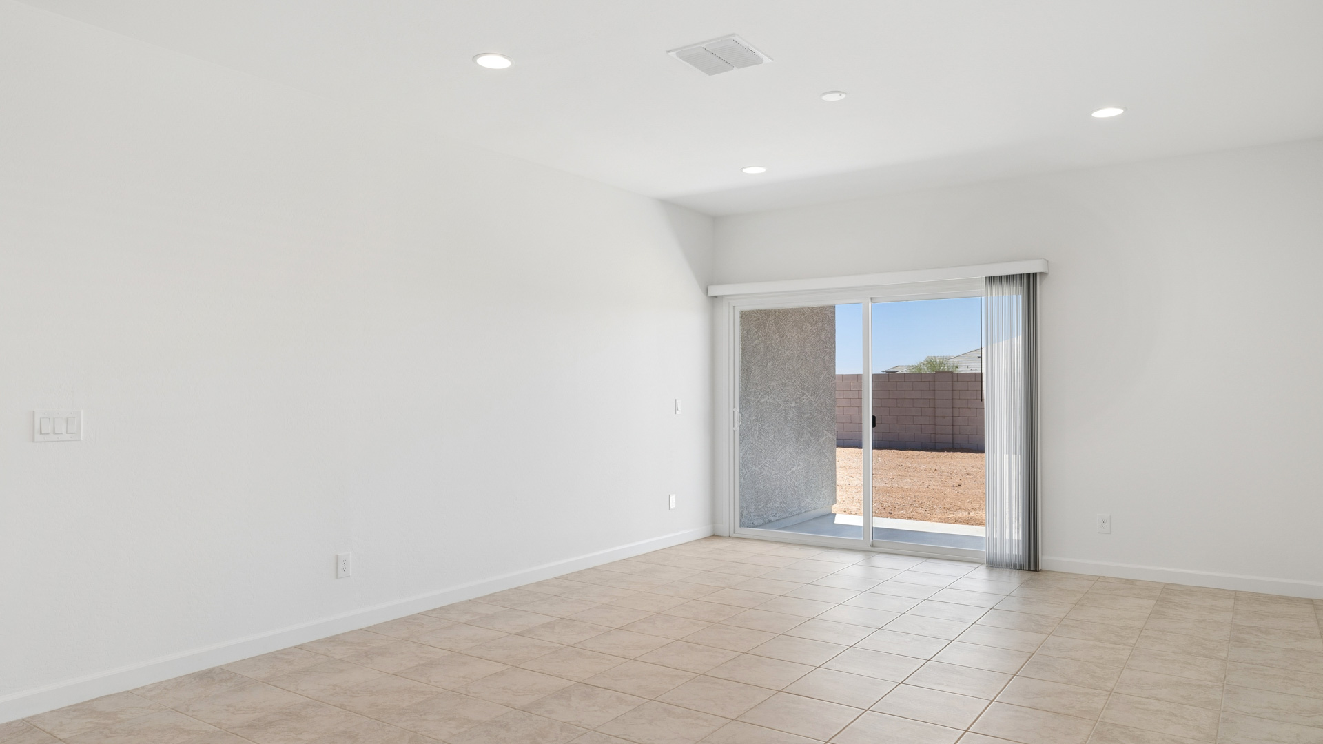 open concept living and dining area