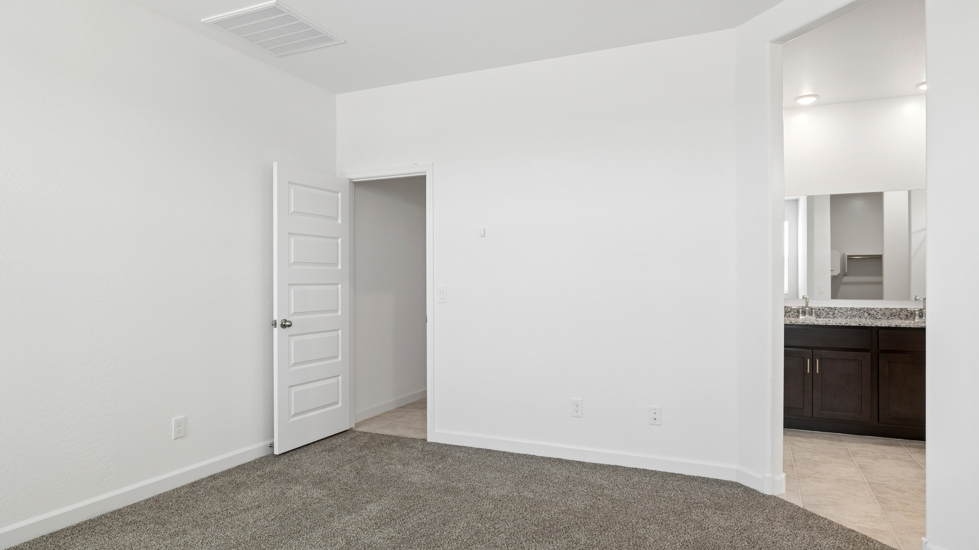 primary suite with walk in closet