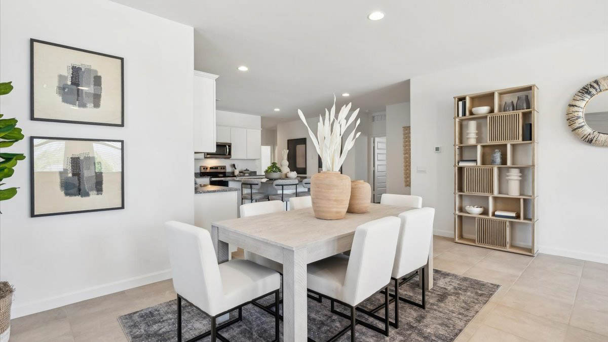 Spacious dining area that connects with the living room and kitchen.