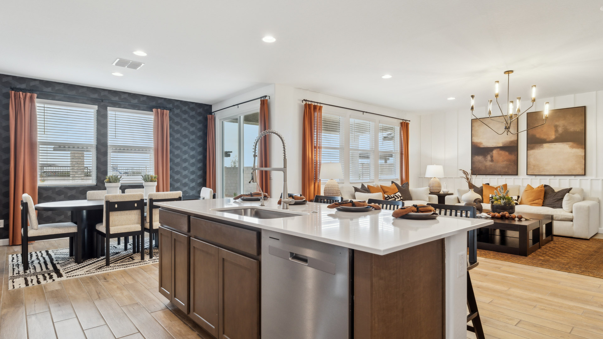 spacious kitchen with large island