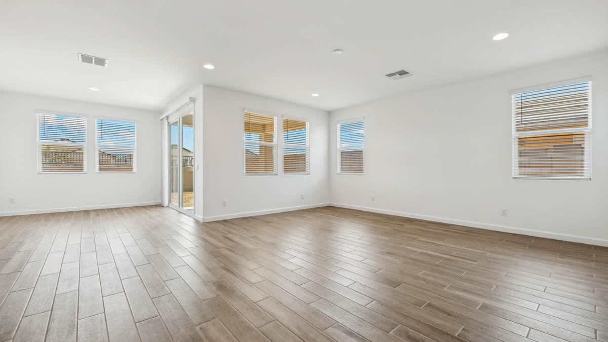 open concept living and dining area