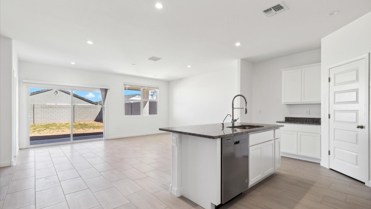 Kitchen and dining room.