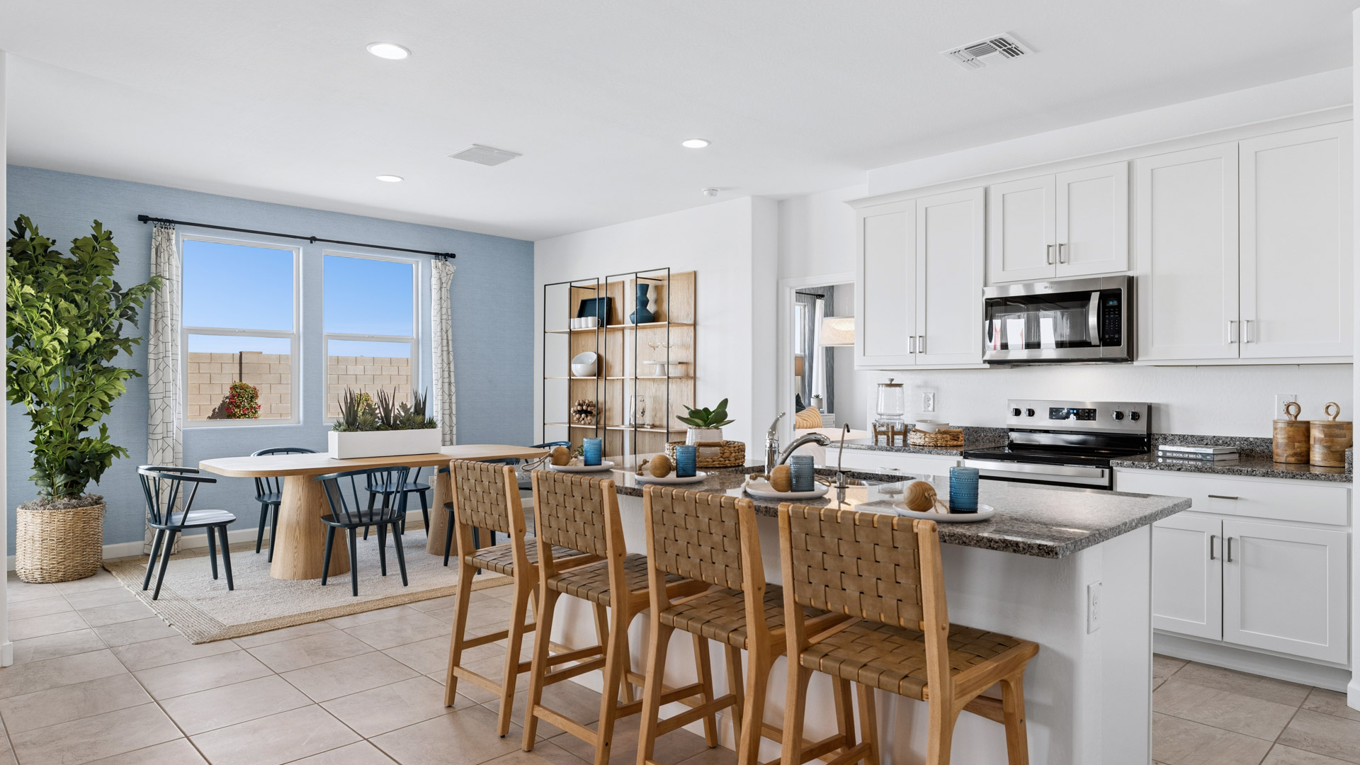 spacious kitchen with large island