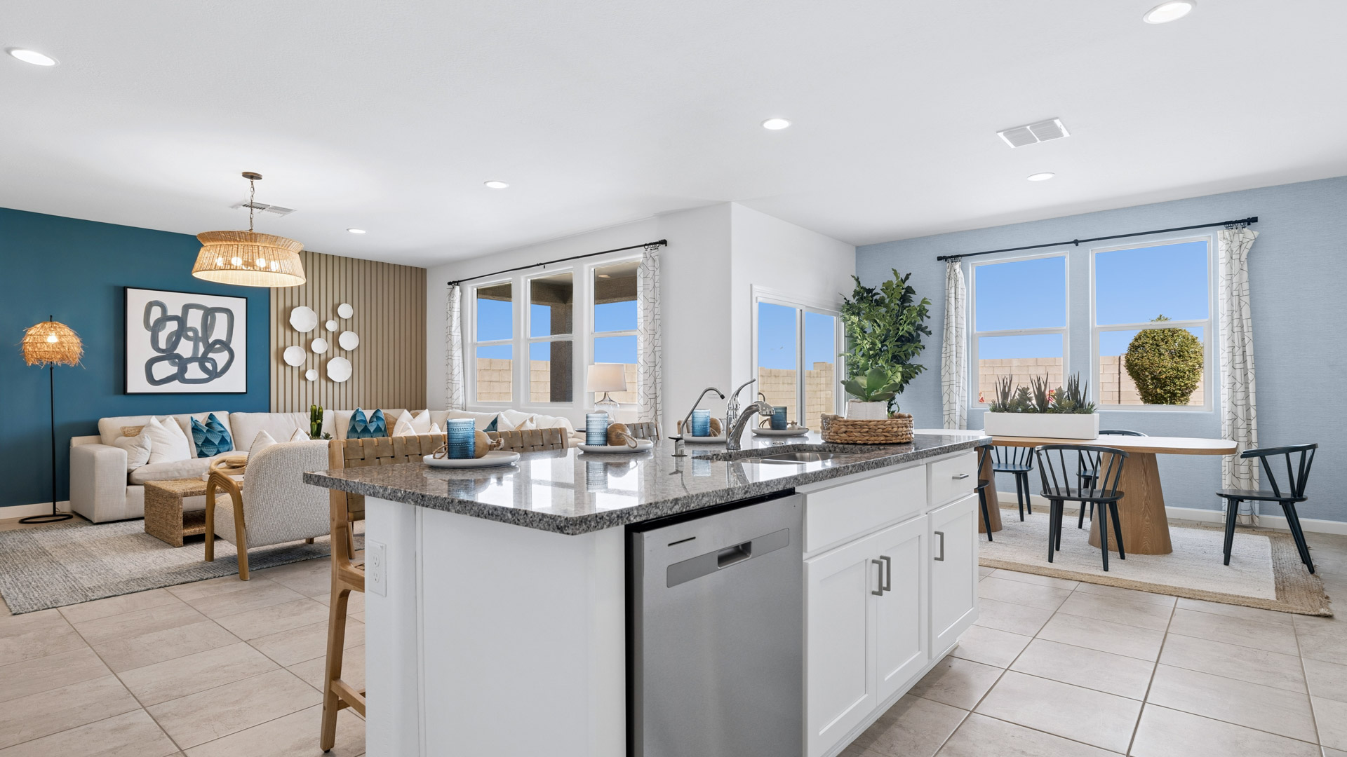 spacious kitchen with large island