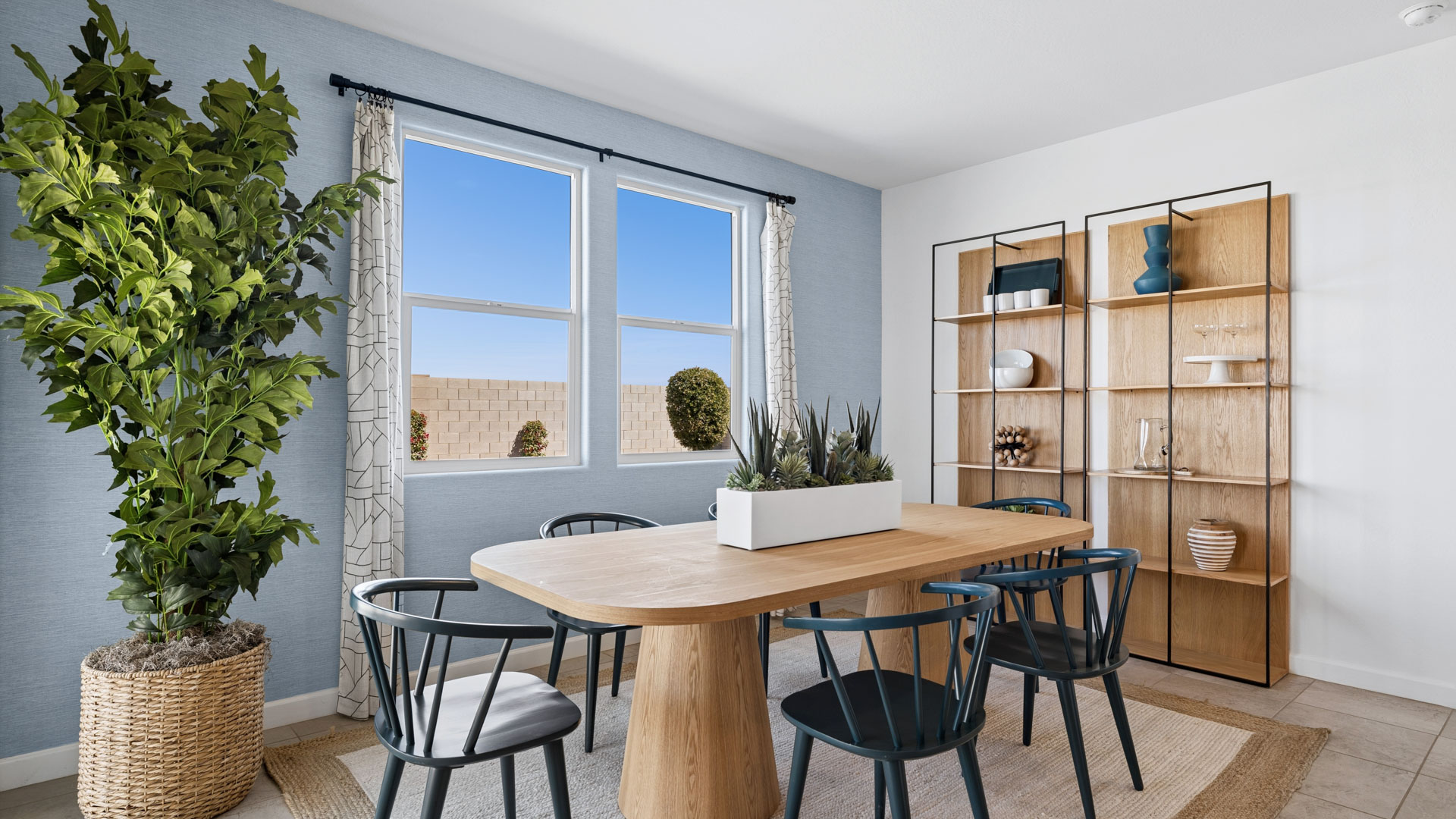 open concept living and dining