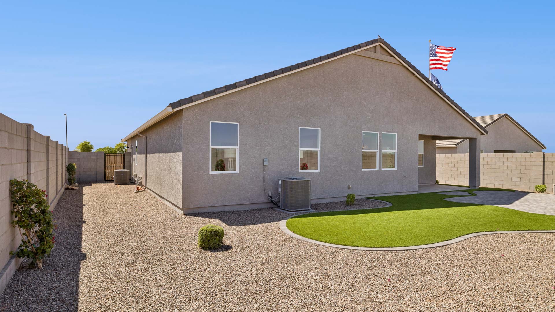 backyard of new home