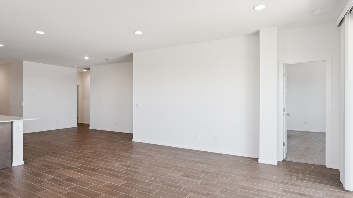 Spacious dining area that connects with the living room and kitchen.