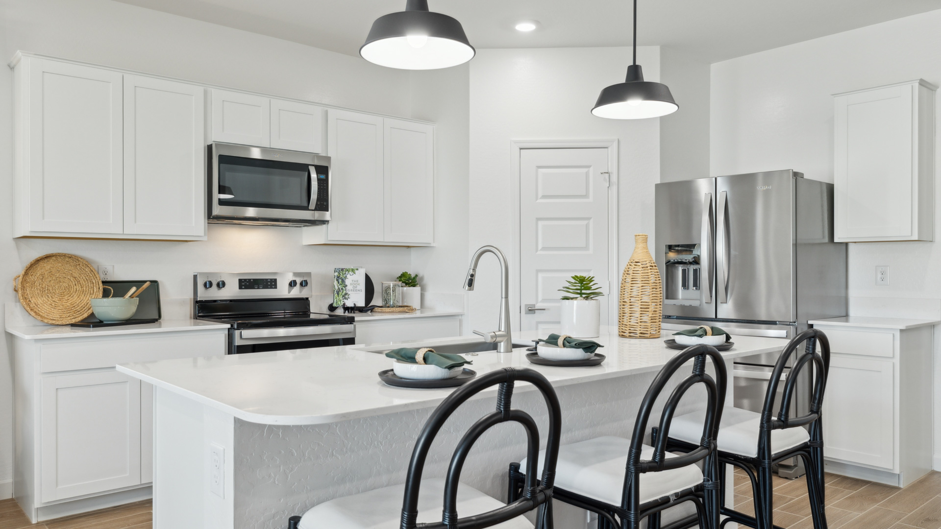 spacious kitchen with large island