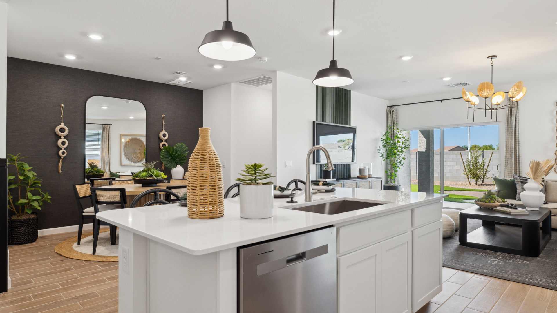 spacious kitchen with large island