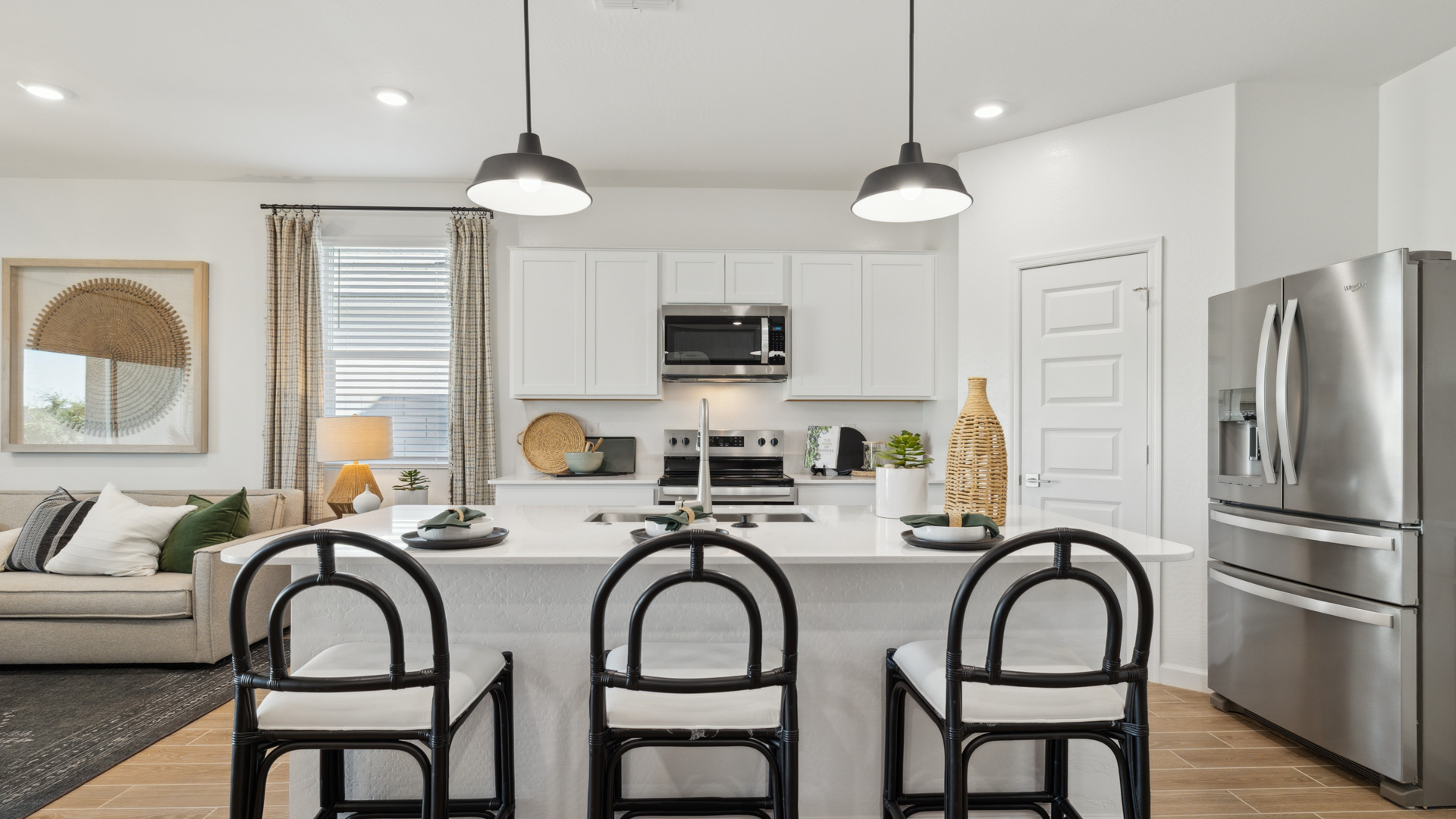 spacious kitchen with large island