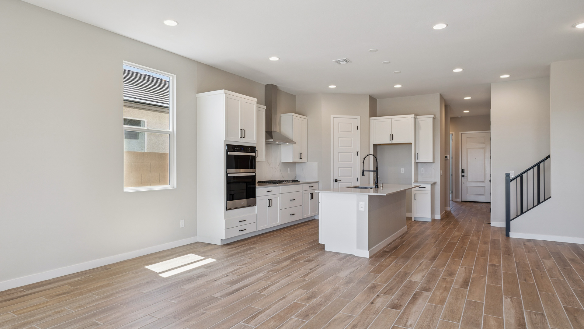 open concept living and dining area