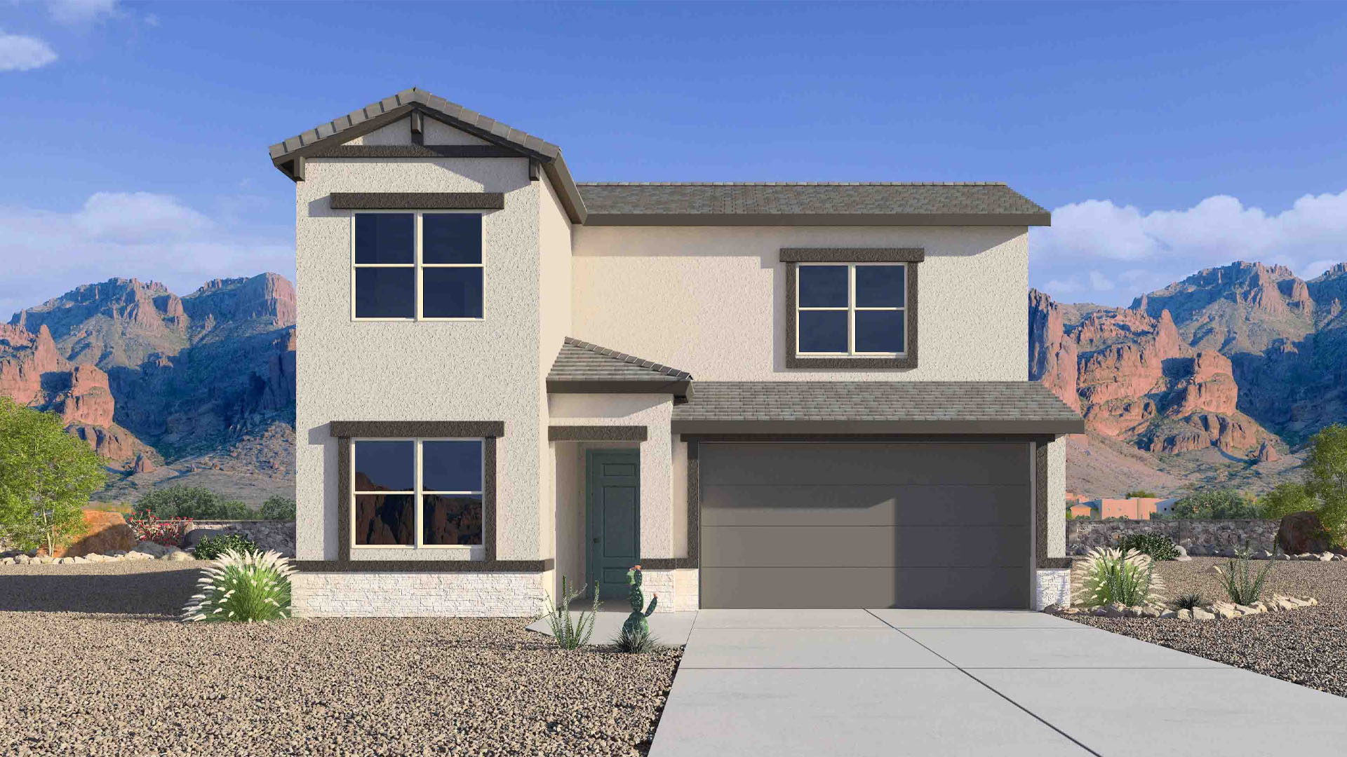 Mitchell floorplan two story front elevation single family home