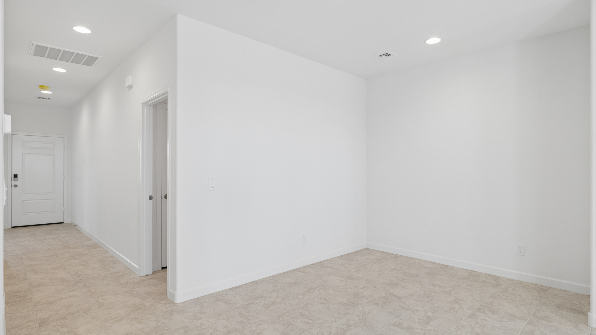 open concept living and dining area