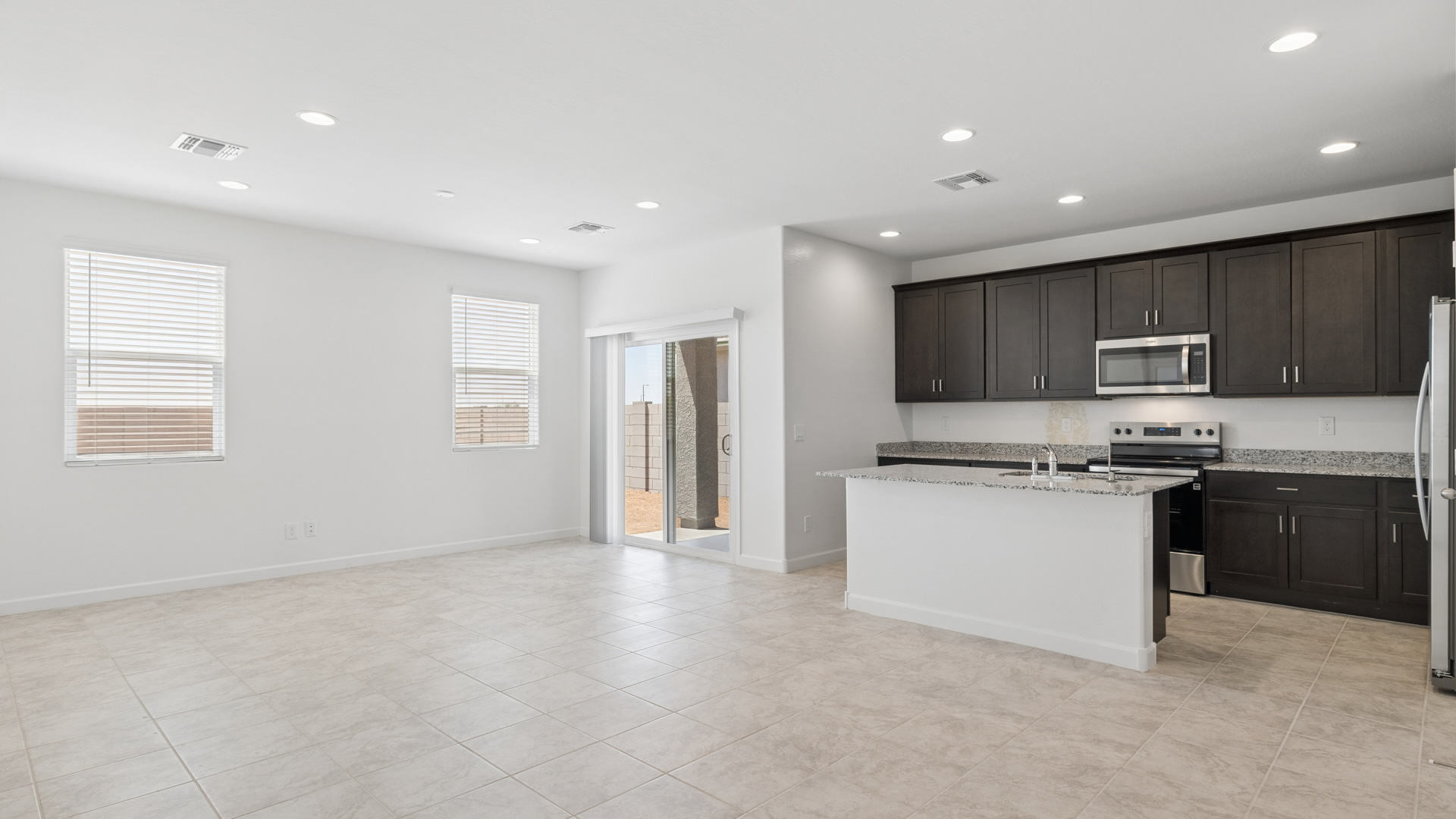 spacious kitchen with large island
