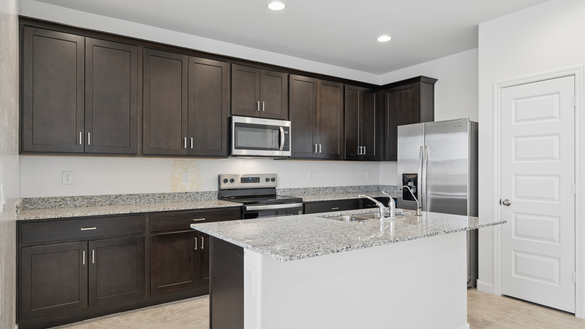 spacious kitchen with large island