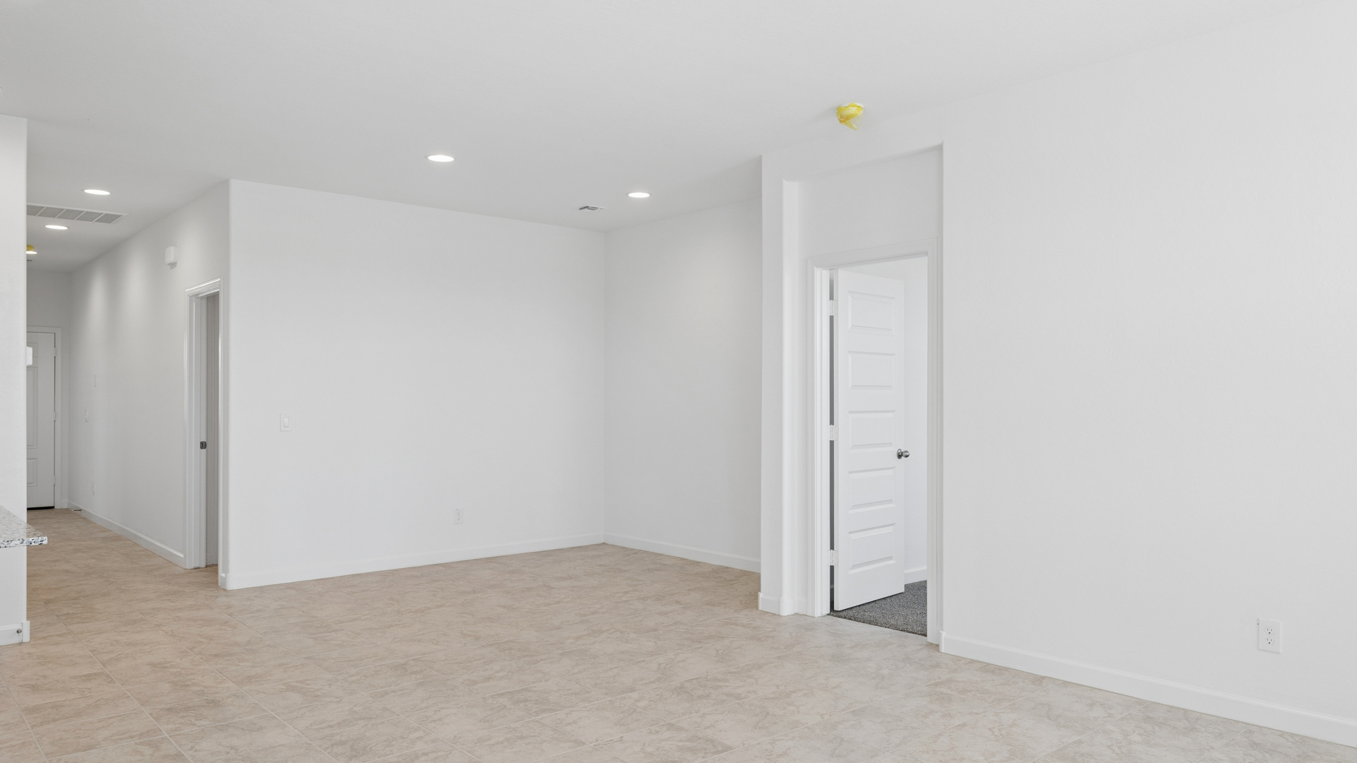 open concept living and dining area