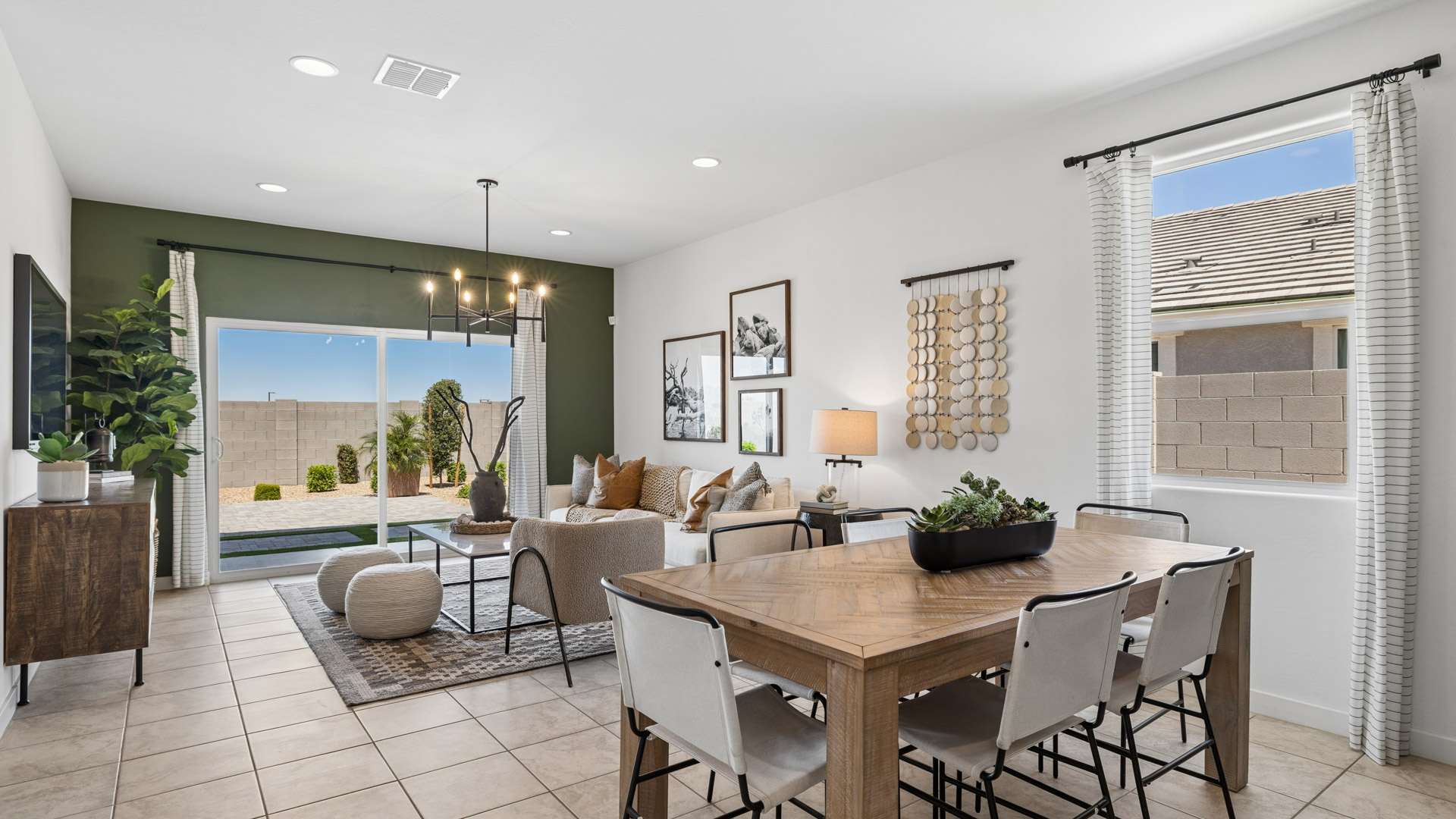 Spacious dining area that connects with the living room and kitchen.