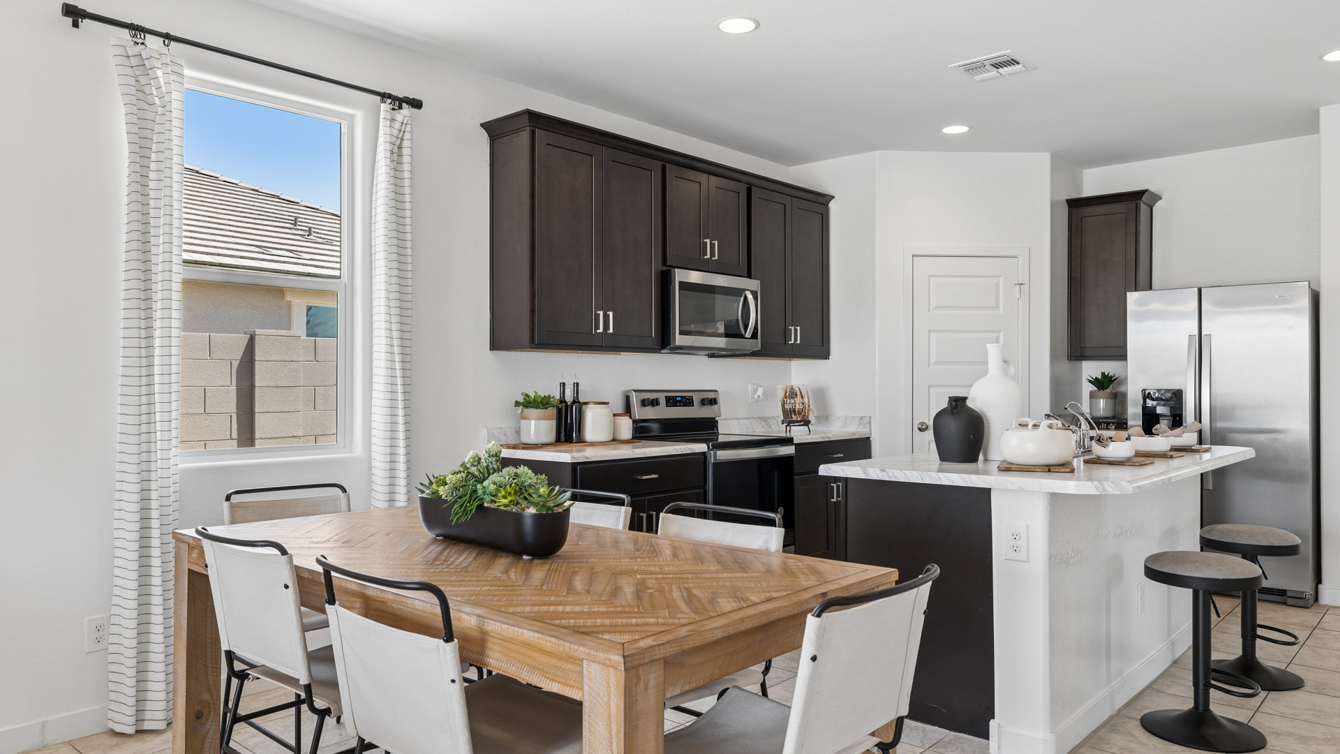 Spacious dining area that connects with the living room and kitchen.