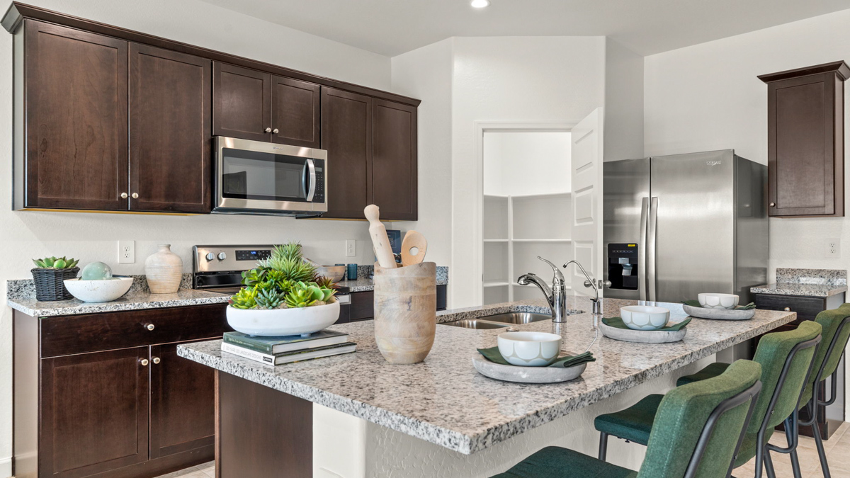 spacious kitchen with large island