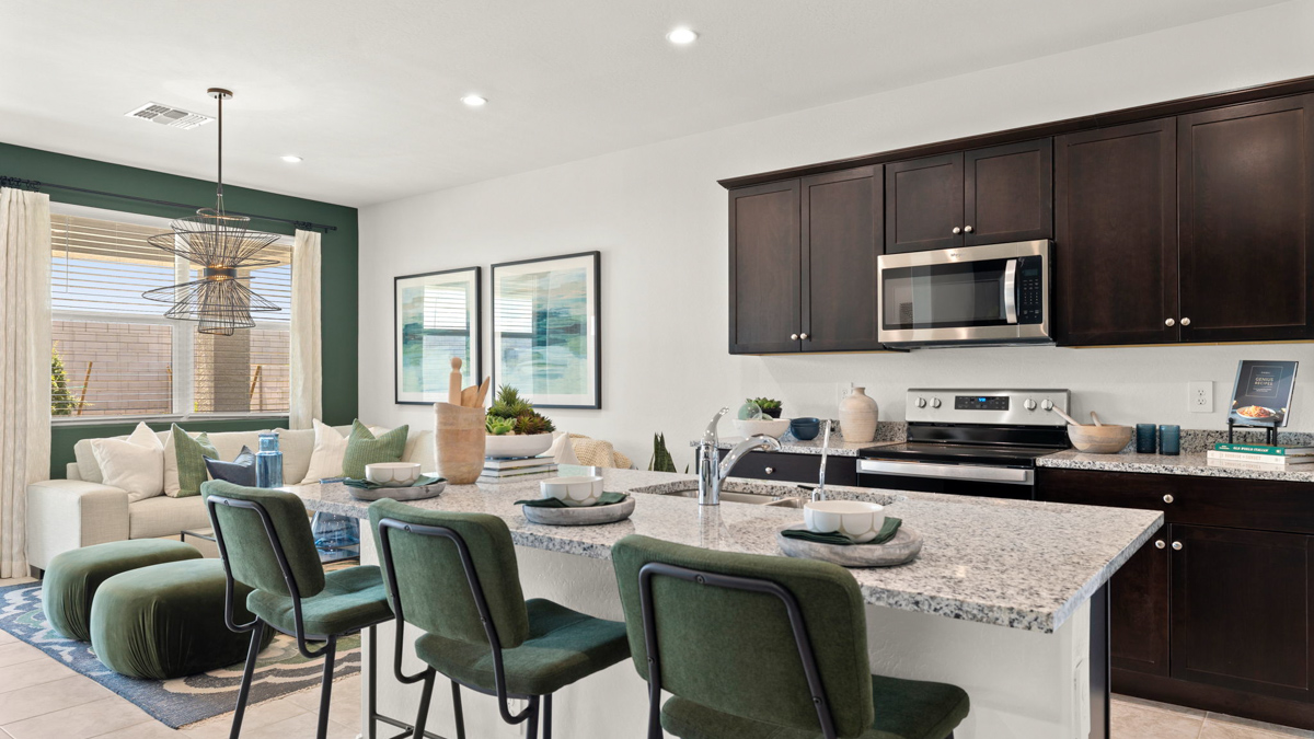 spacious kitchen with large island