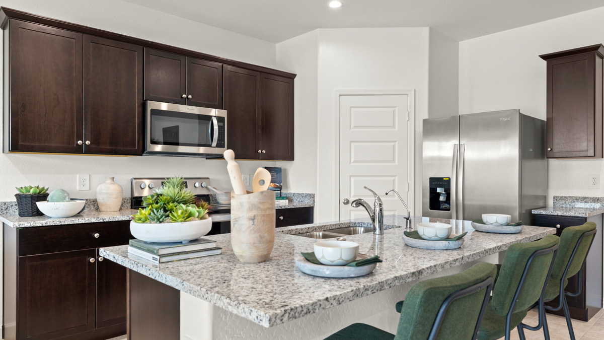 spacious kitchen with large island
