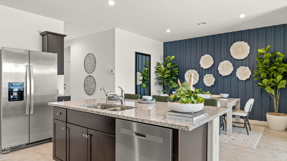 spacious kitchen with large island