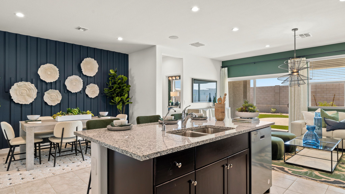 spacious kitchen with large island