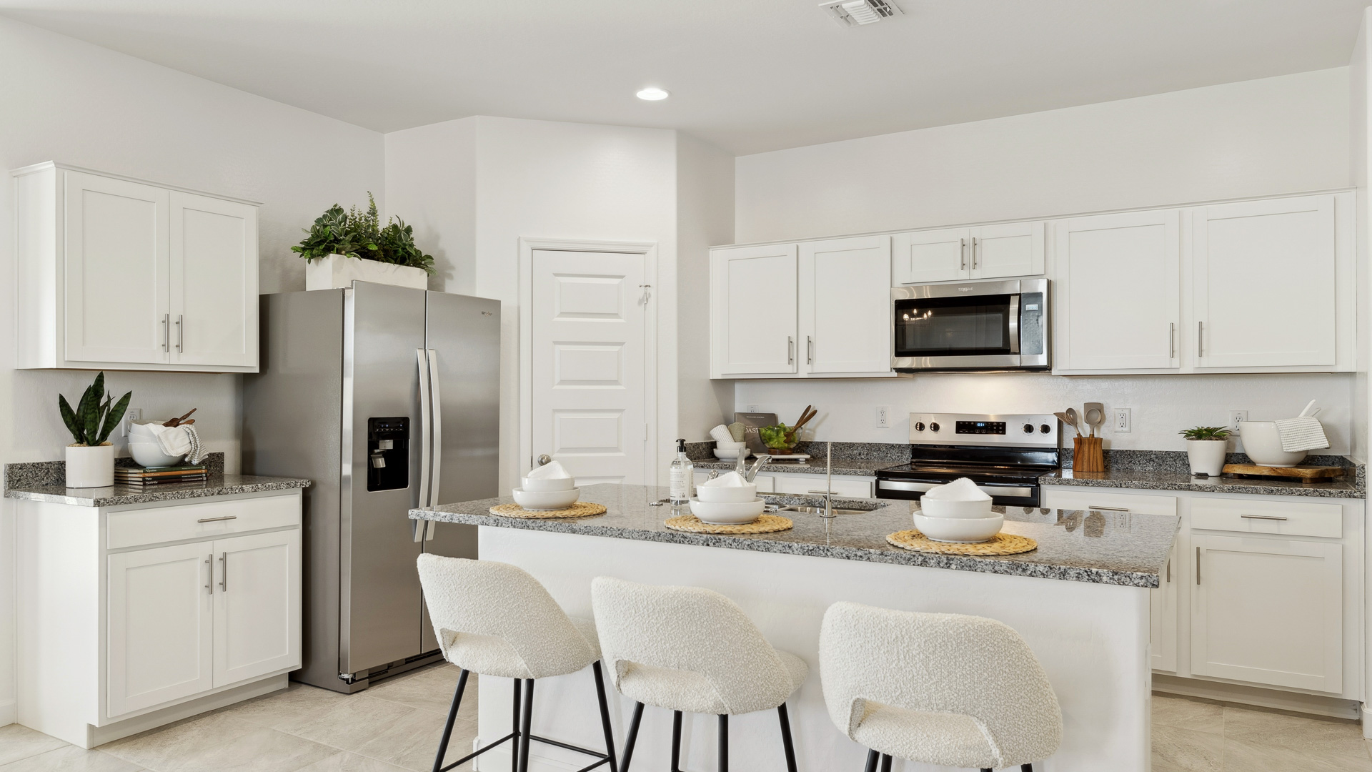 spacious kitchen with large island