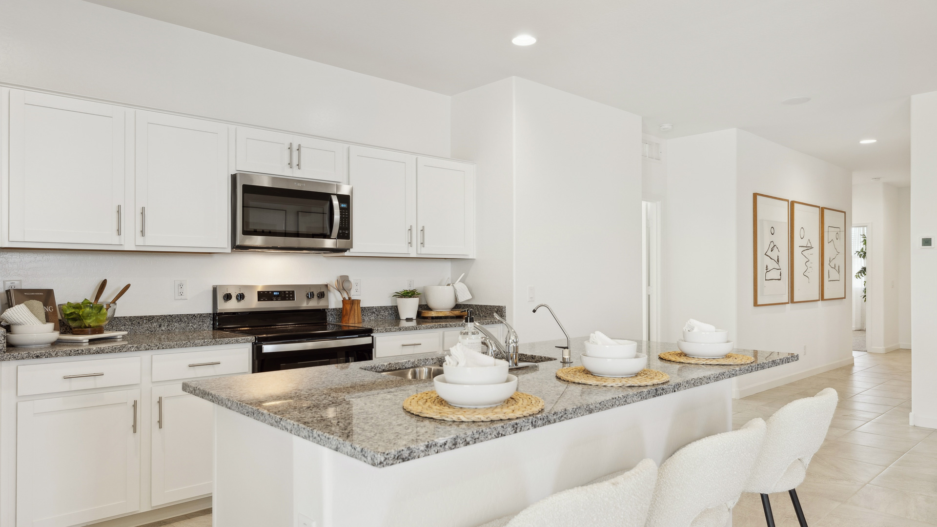 spacious kitchen with large island