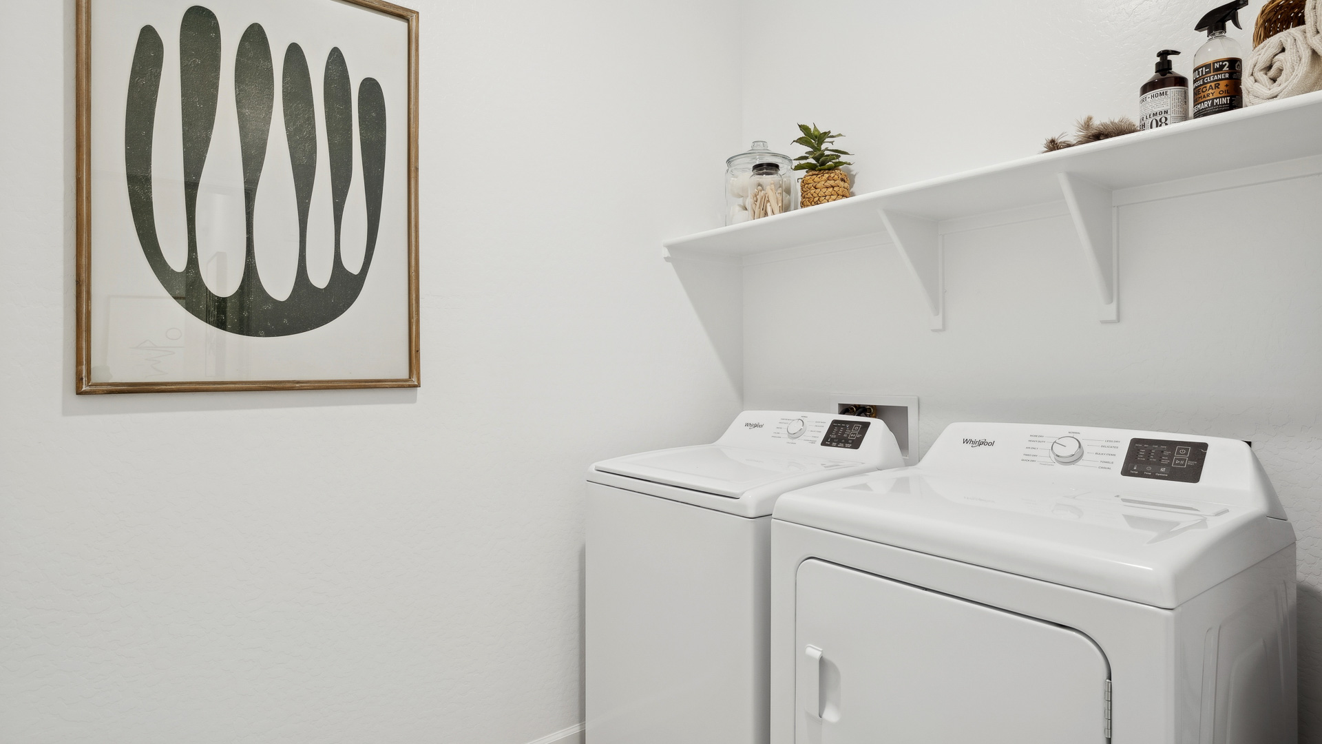 laundry room with shelving