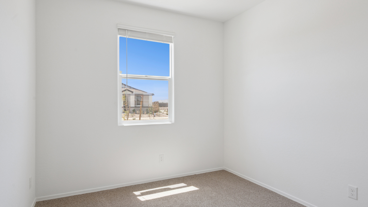 Comfortable guest bedroom featuring neutral-toned walls and a large closet.