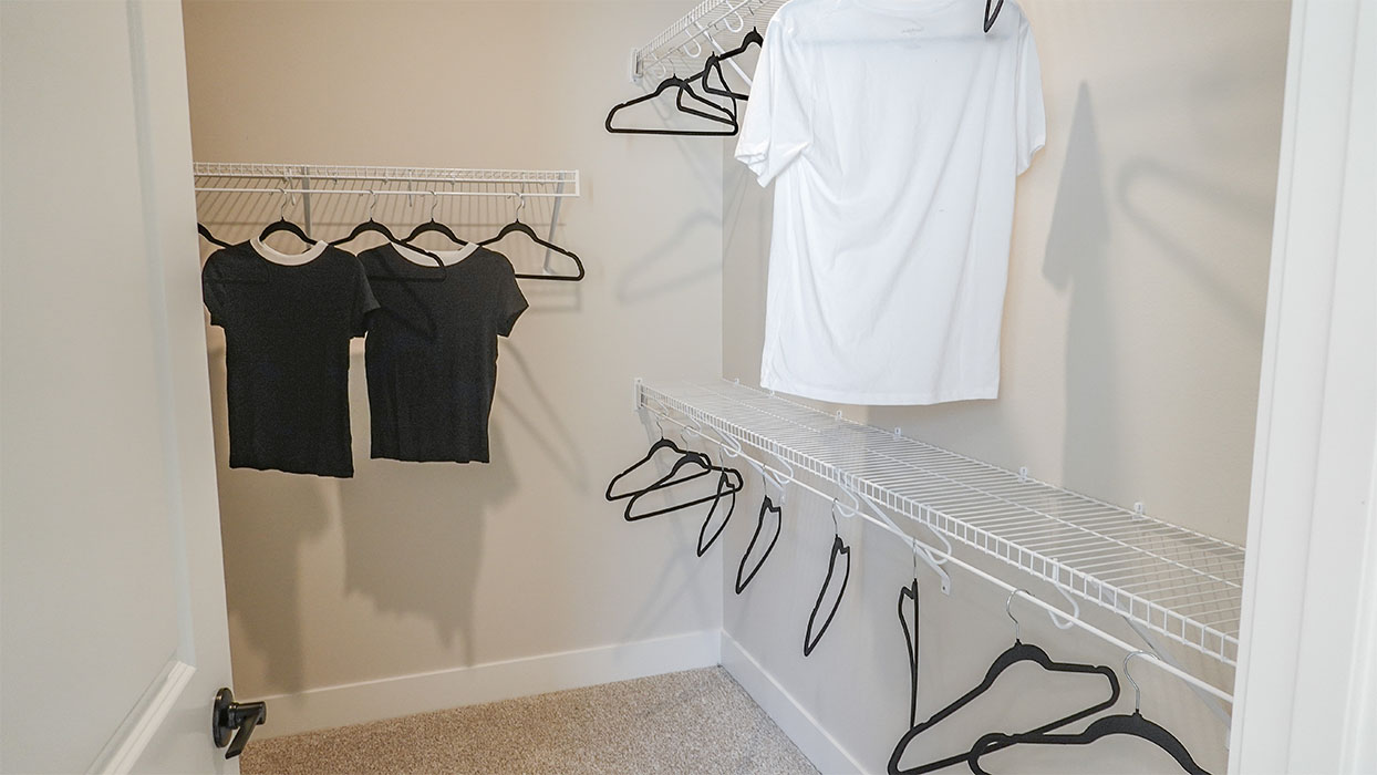 Spacious walk-in closet offering ample room for clothing, accessories, and everyday essentials.