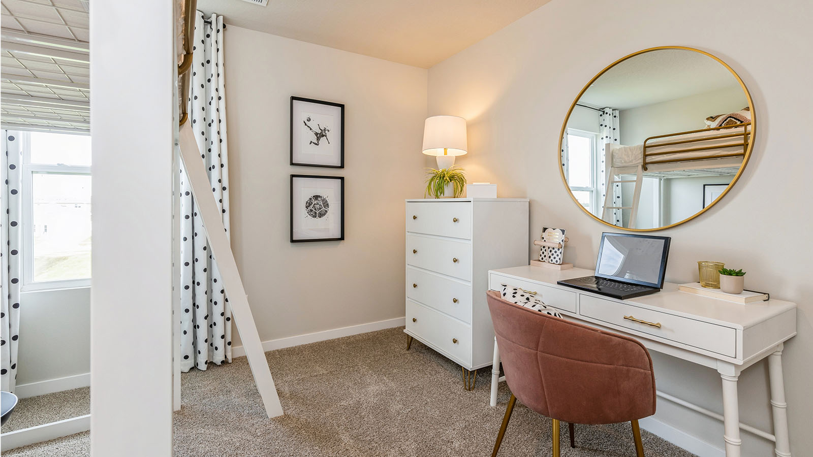 Comfortable secondary bedroom with natural light, modern finishes, and versatile living space.