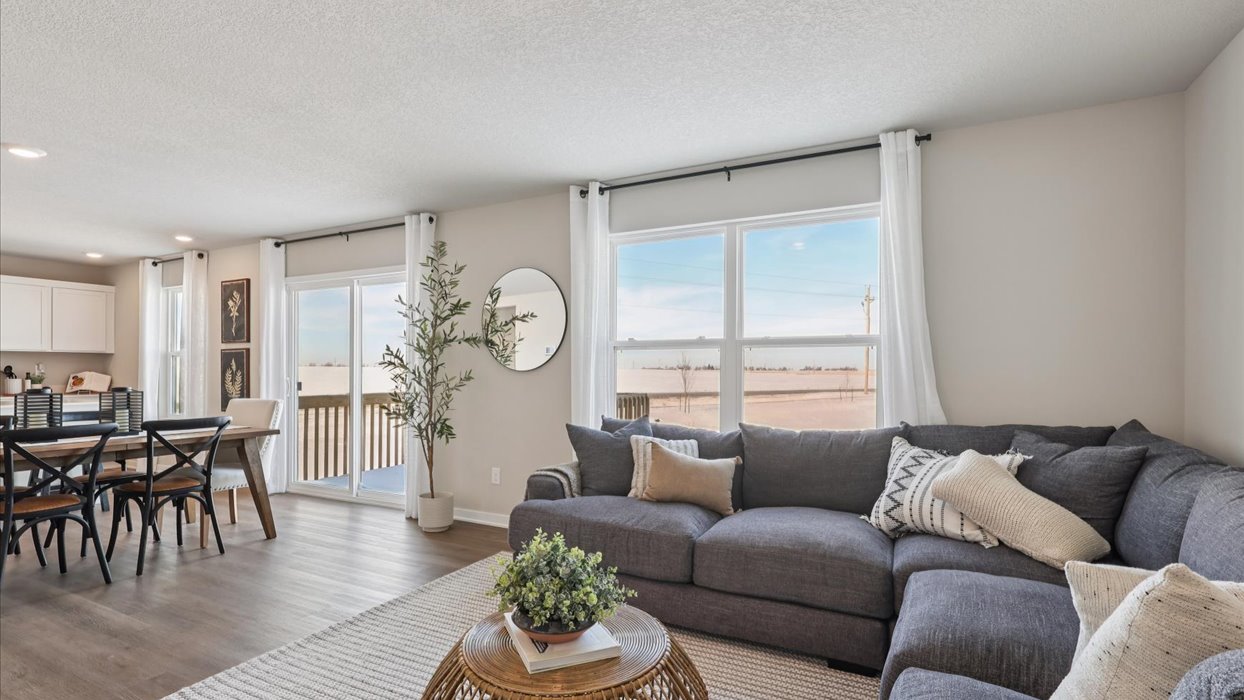 Open Concept Living Room With Electric fireplace