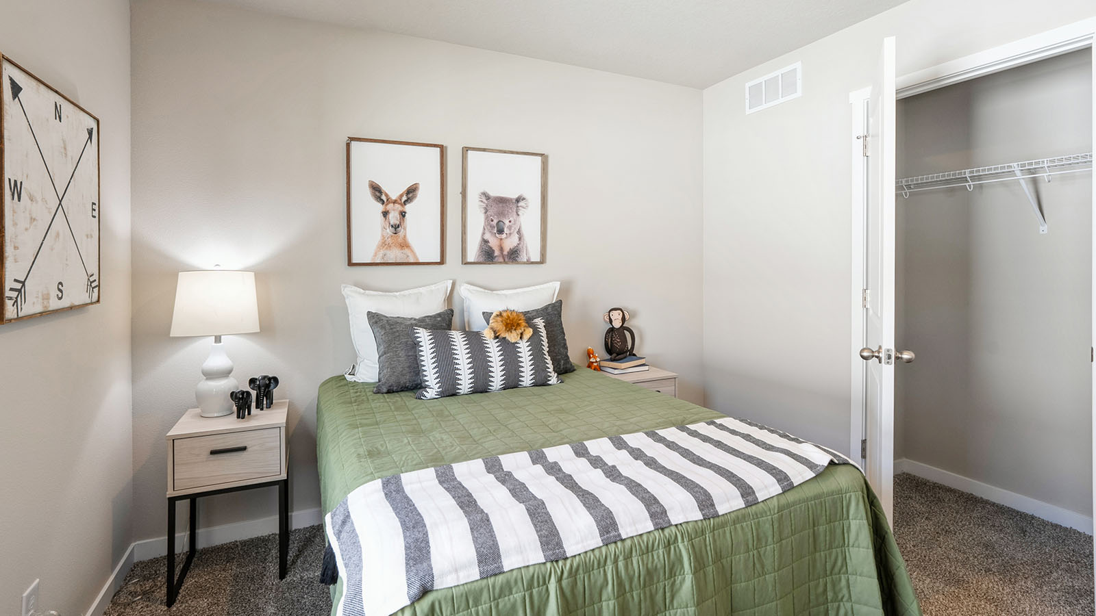 Comfortable secondary bedroom with natural light, modern finishes, and versatile living space.