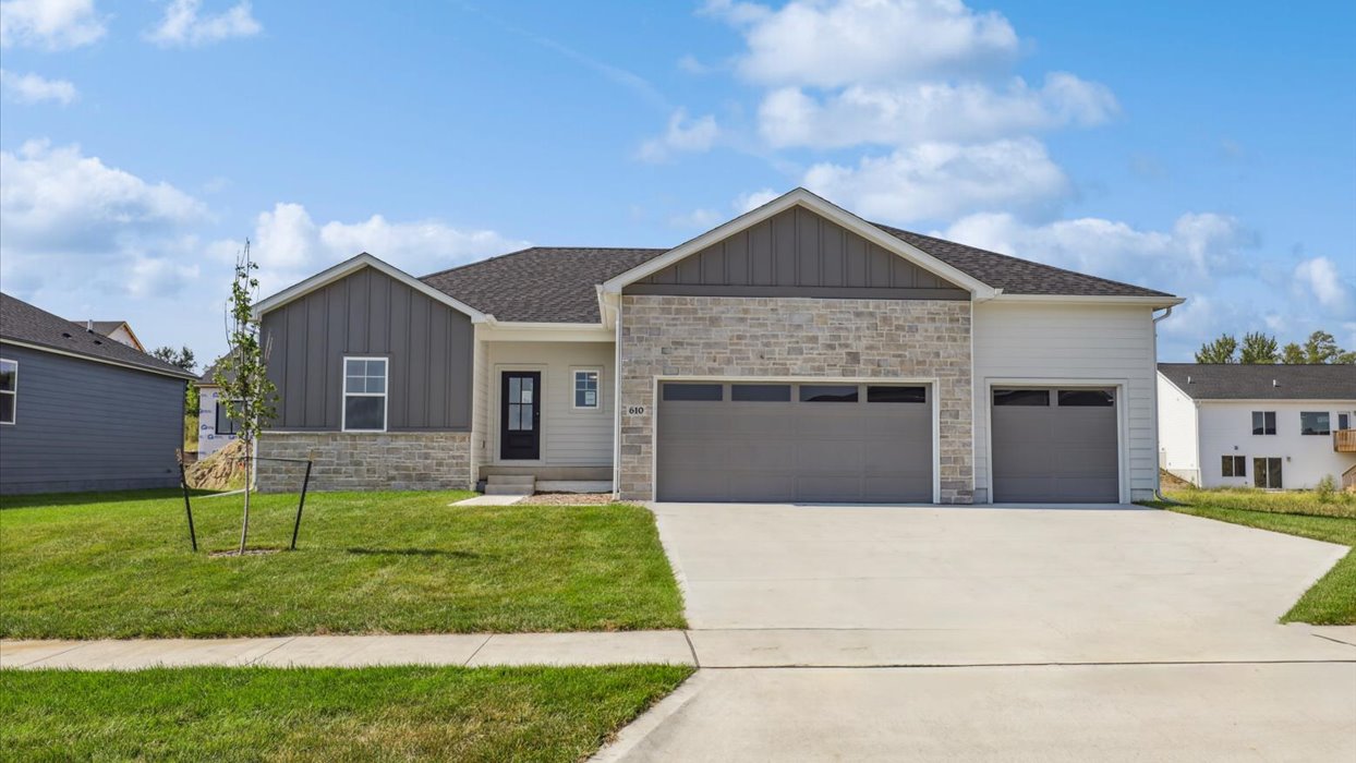 reagan home exterior with 3 car attached garage