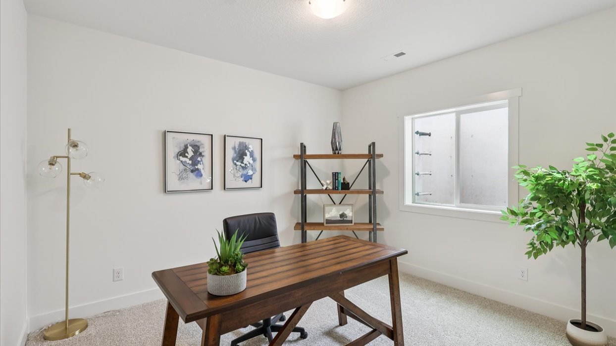 Bedroom basement, adds multi-use potential, study, flex-office, craft, entertainment, game room in our D.R. Horton's new home