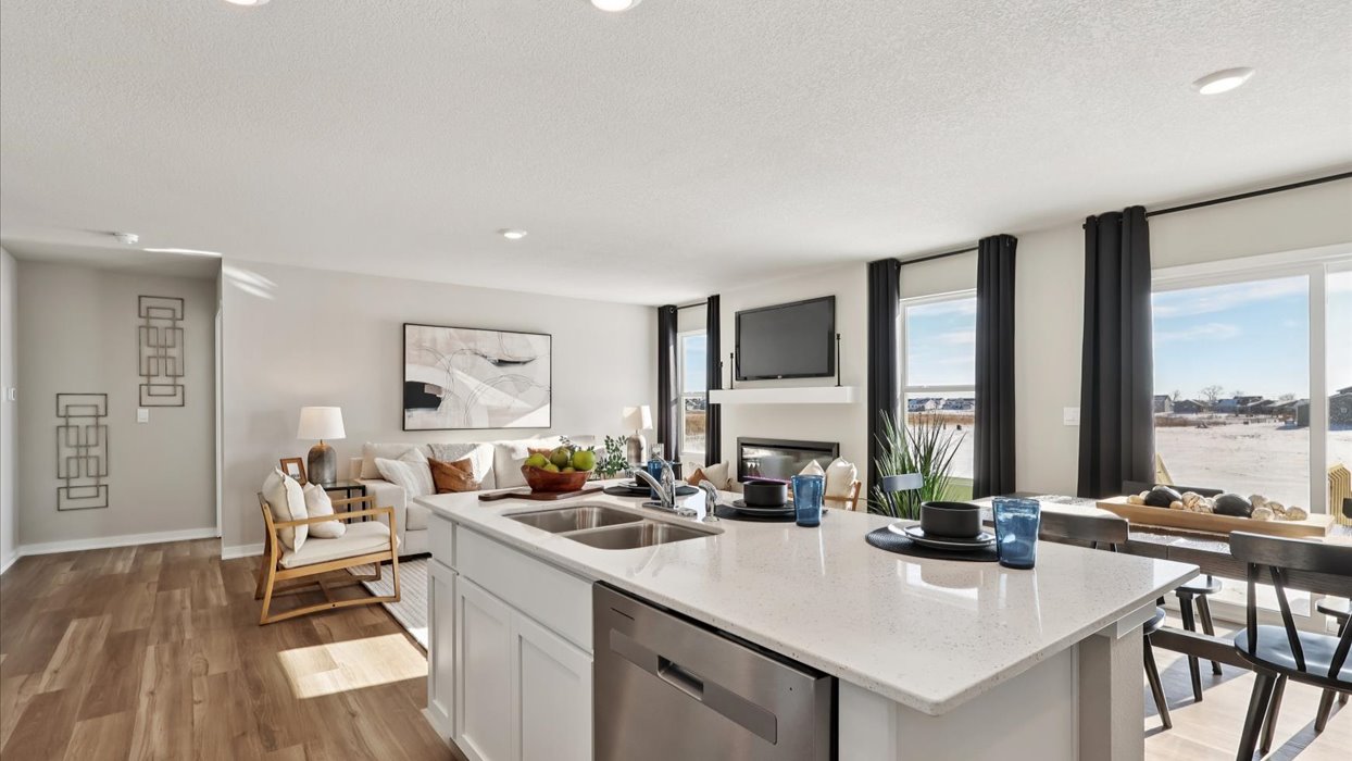 kitchen island with quartz countertops