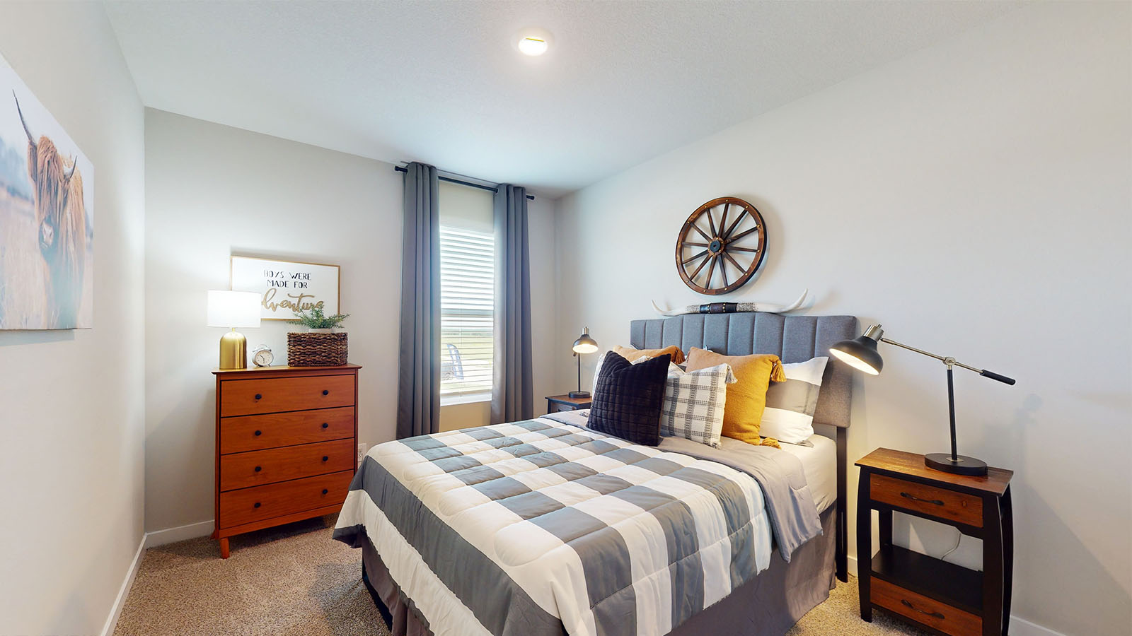 Comfortable secondary bedroom with natural light, modern finishes, and versatile living space.